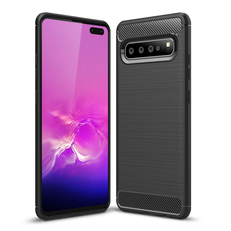 Deksel Samsung Galaxy S10 5G Svart Børstet Karbonfiber