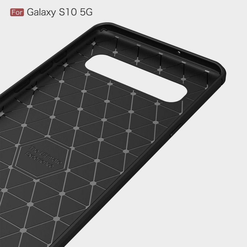 Deksel Samsung Galaxy S10 5G Svart Børstet Karbonfiber