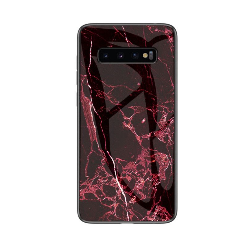 Deksel Samsung Galaxy S10 5G Svart Mobildeksel Herdet Marmorglass