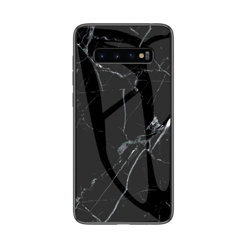 Deksel Samsung Galaxy S10 5G Svart Mobildeksel Herdet Marmorglass