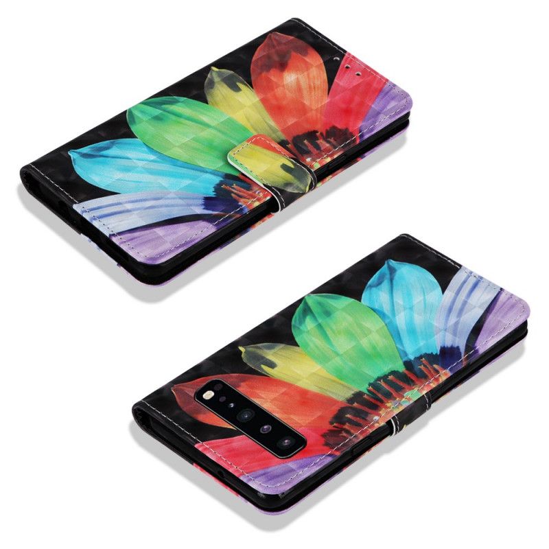 Folio Deksel for Samsung Galaxy S10 5G Intens Akvarellblomst