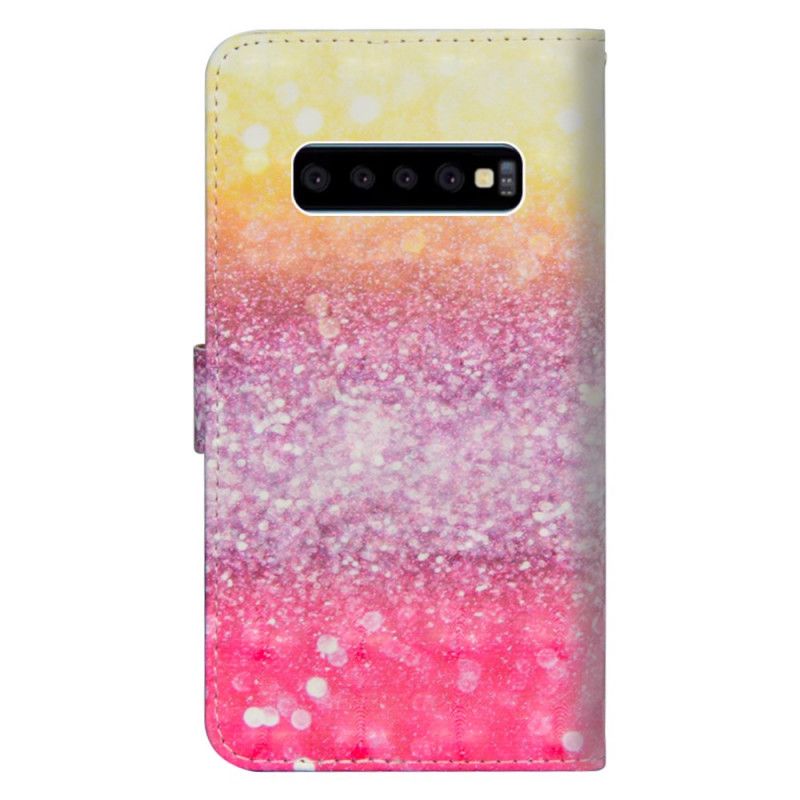 Folio Deksel Samsung Galaxy S10 5G Gradient Magenta Glitter