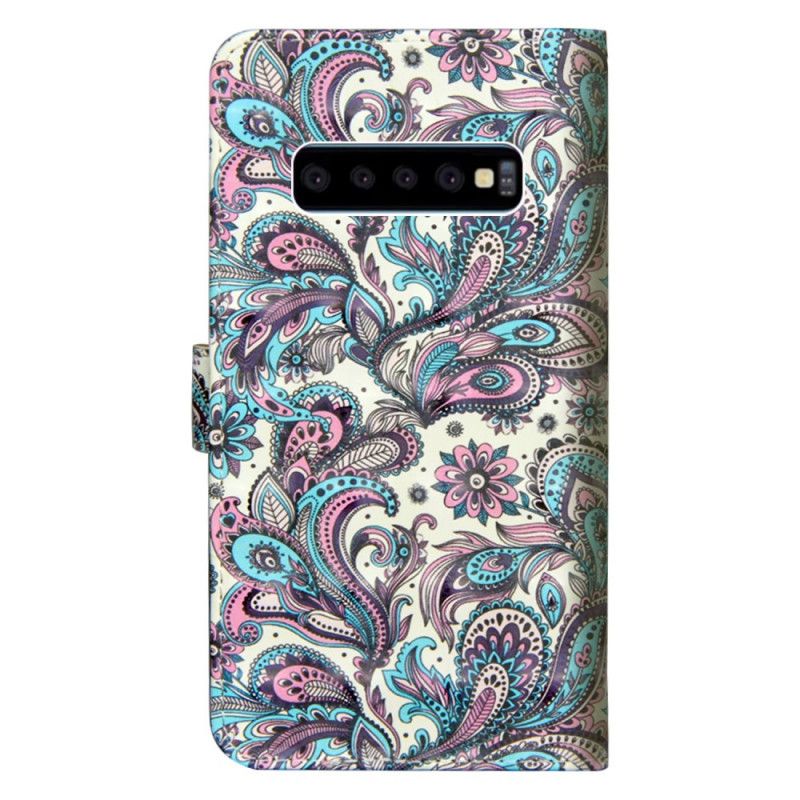 Folio Deksel Samsung Galaxy S10 5G Mønstrede Blomster