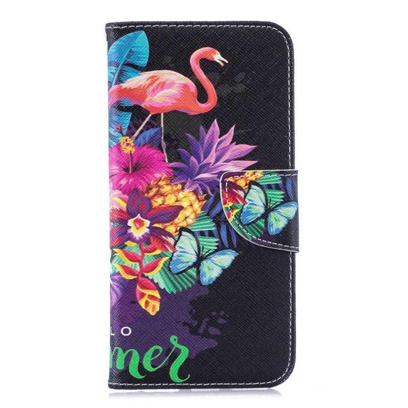 Lærdeksel Folio Deksel Honor 8A Sommerflamingo