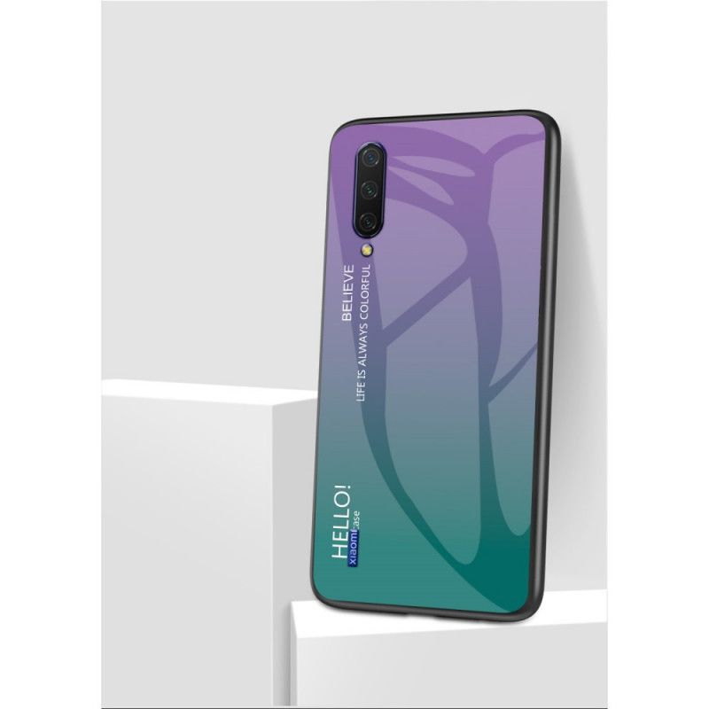 Deksel Xiaomi Mi A3 Hvit Hei Herdet Glass Anti-fall