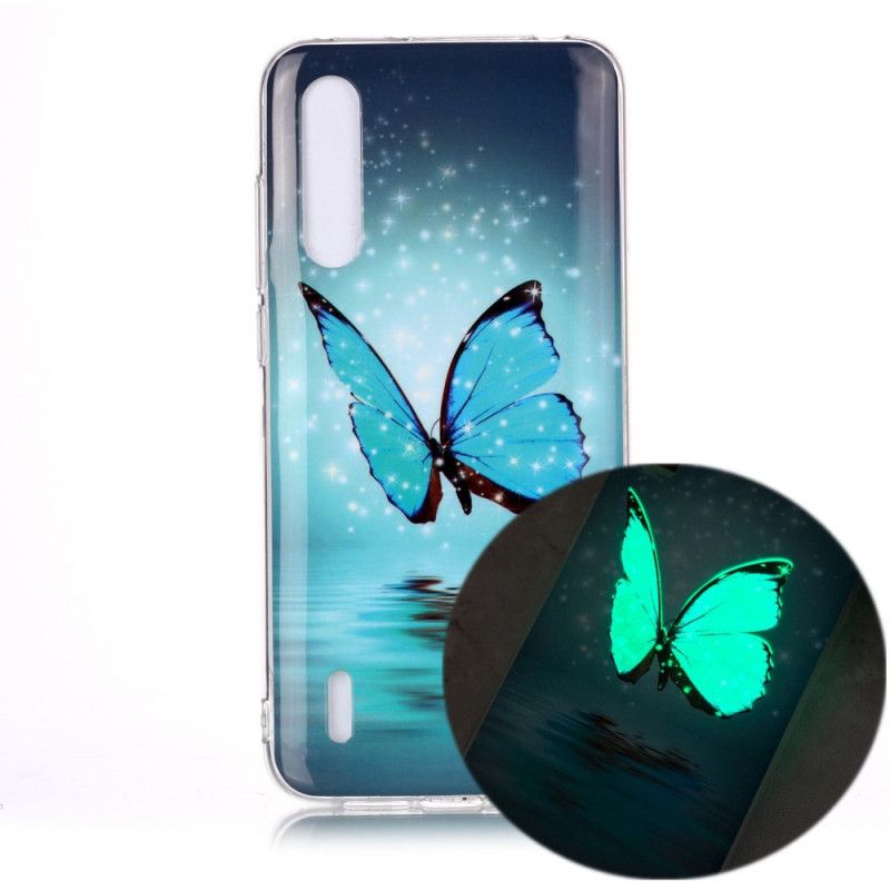 Deksel Xiaomi Mi A3 Mobildeksel Fluorescerende Blå Sommerfugl