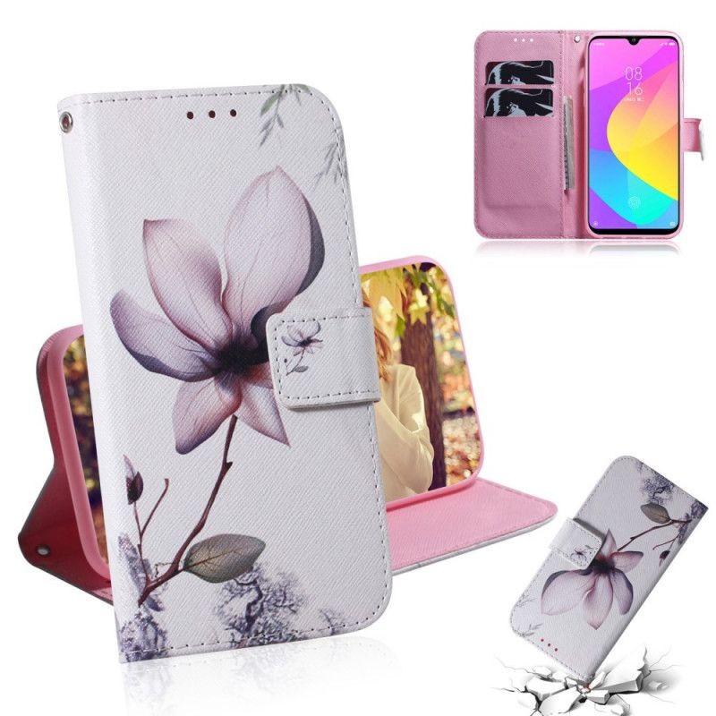 Folio Deksel Xiaomi Mi A3 En Rosa Blomst Anti-fall