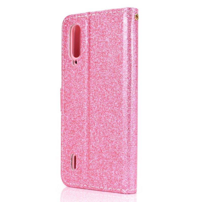 Folio Deksel Xiaomi Mi A3 Magenta Glitter Beskyttelse