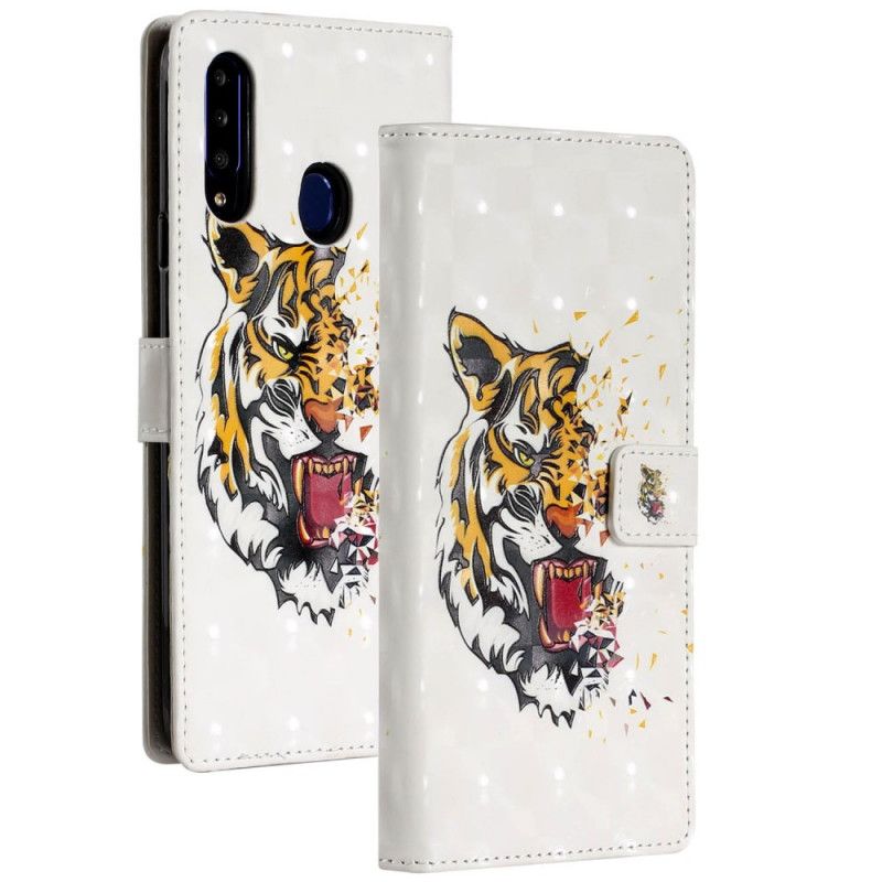 Folio Deksel for Samsung Galaxy A20s Magisk Grusom Tiger