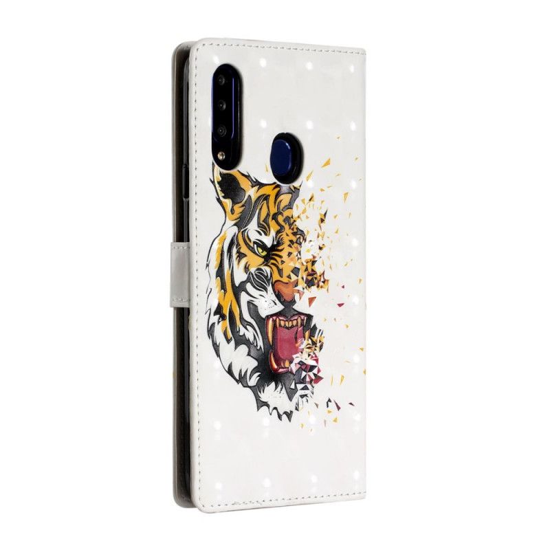 Folio Deksel for Samsung Galaxy A20s Magisk Grusom Tiger