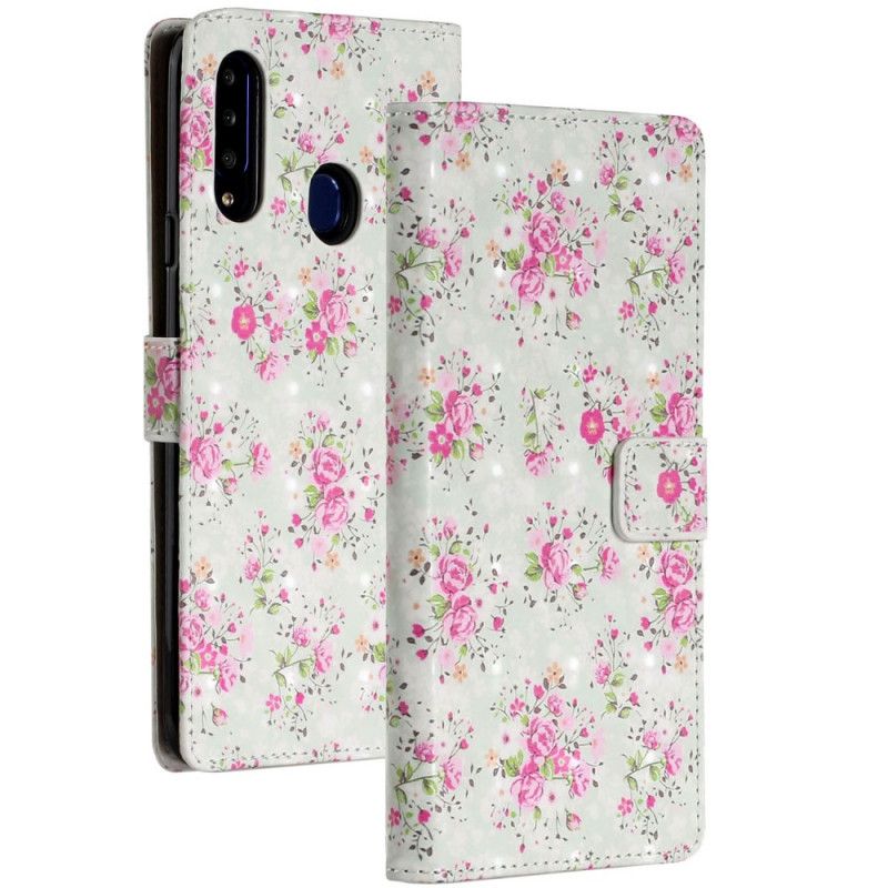 Folio Deksel Samsung Galaxy A20s Blomster I Galskap