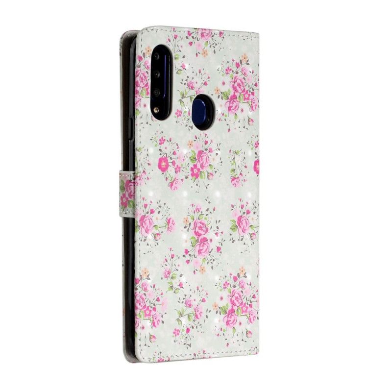 Folio Deksel Samsung Galaxy A20s Blomster I Galskap