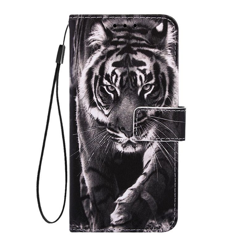 Folio Deksel Samsung Galaxy A20s Natt Tiger