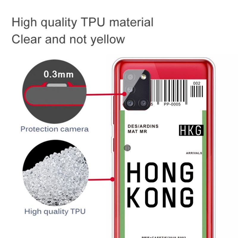 Deksel for Samsung Galaxy A51 Ombordstigningskort Til Hong Kong