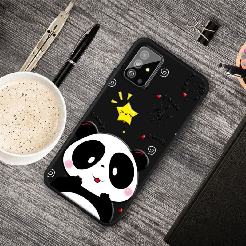 Deksel for Samsung Galaxy A51 Panda-Stjerne