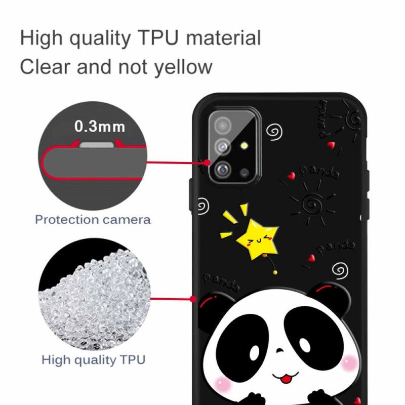 Deksel for Samsung Galaxy A51 Panda-Stjerne