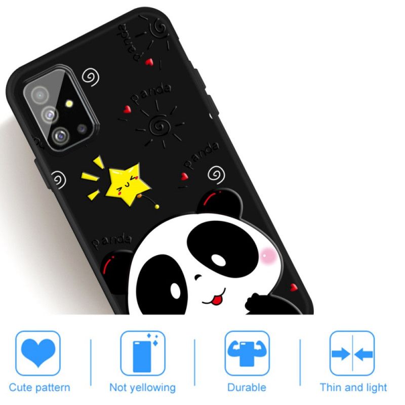 Deksel for Samsung Galaxy A51 Panda-Stjerne