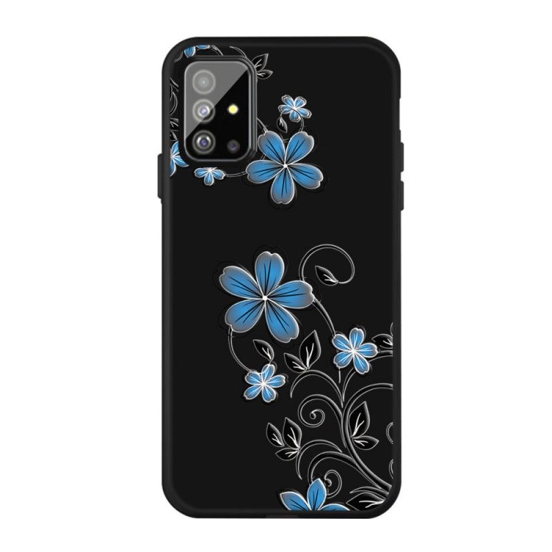 Deksel Samsung Galaxy A51 Blå Blomster