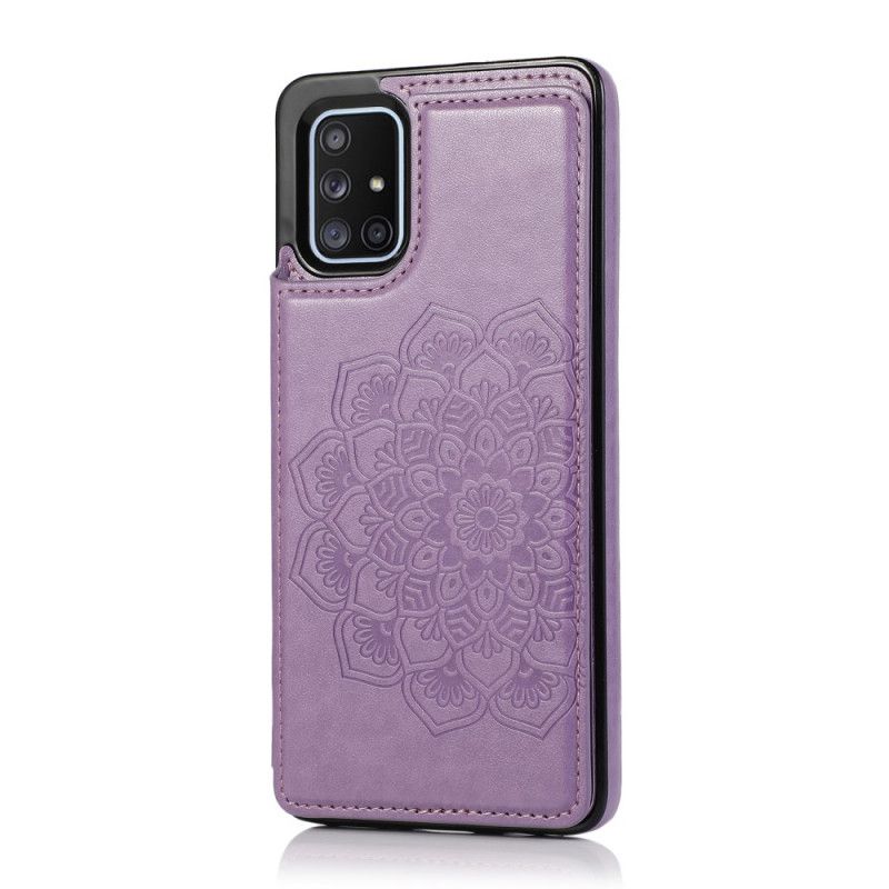 Deksel Samsung Galaxy A51 Grå Mandala-Trykkortholder