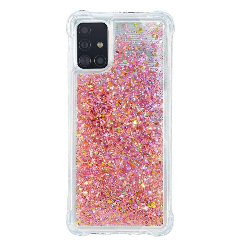 Deksel Samsung Galaxy A51 Magenta Lystglitter