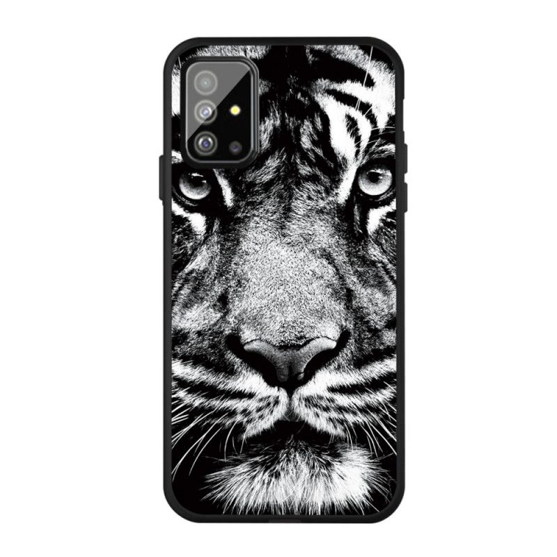 Deksel Samsung Galaxy A51 Mobildeksel Svart Og Hvit Tiger