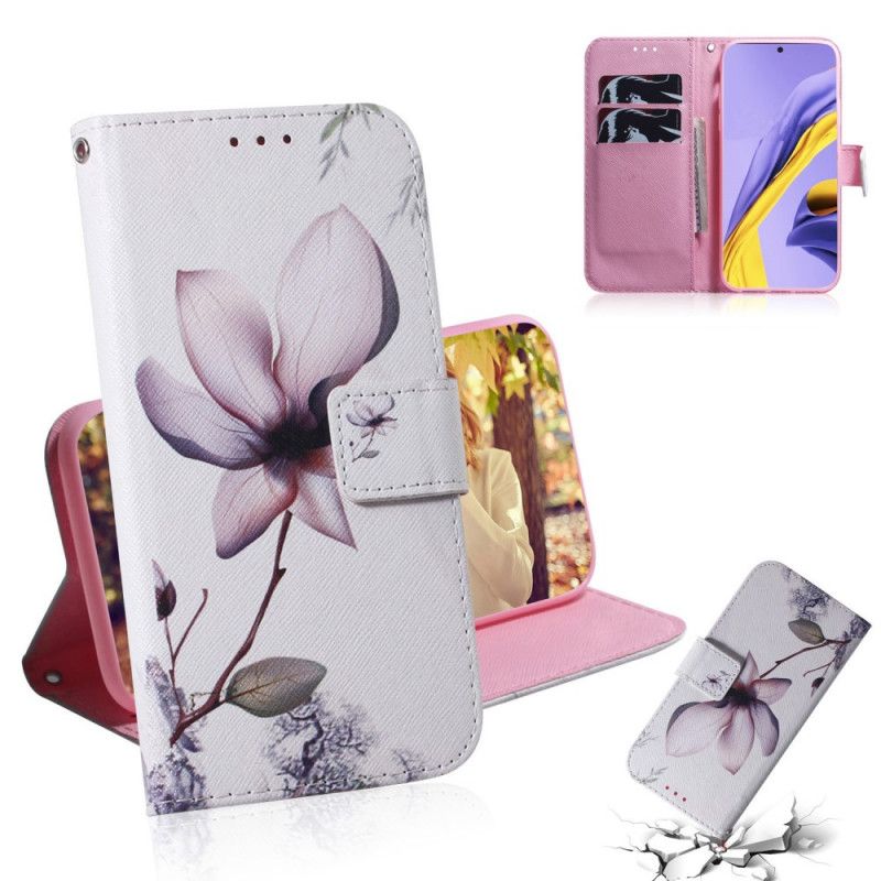 Folio Deksel for Samsung Galaxy A51 Gammel Roseblomst