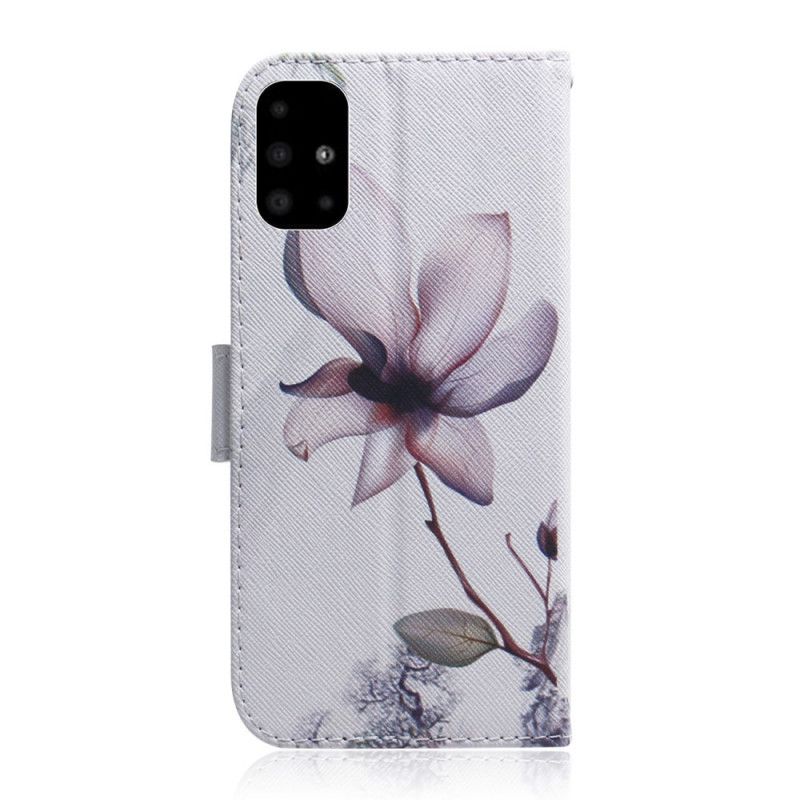 Folio Deksel for Samsung Galaxy A51 Gammel Roseblomst