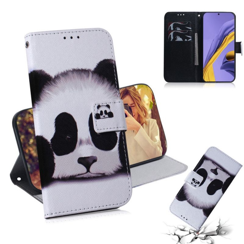 Folio Deksel for Samsung Galaxy A51 Panda Ansikt