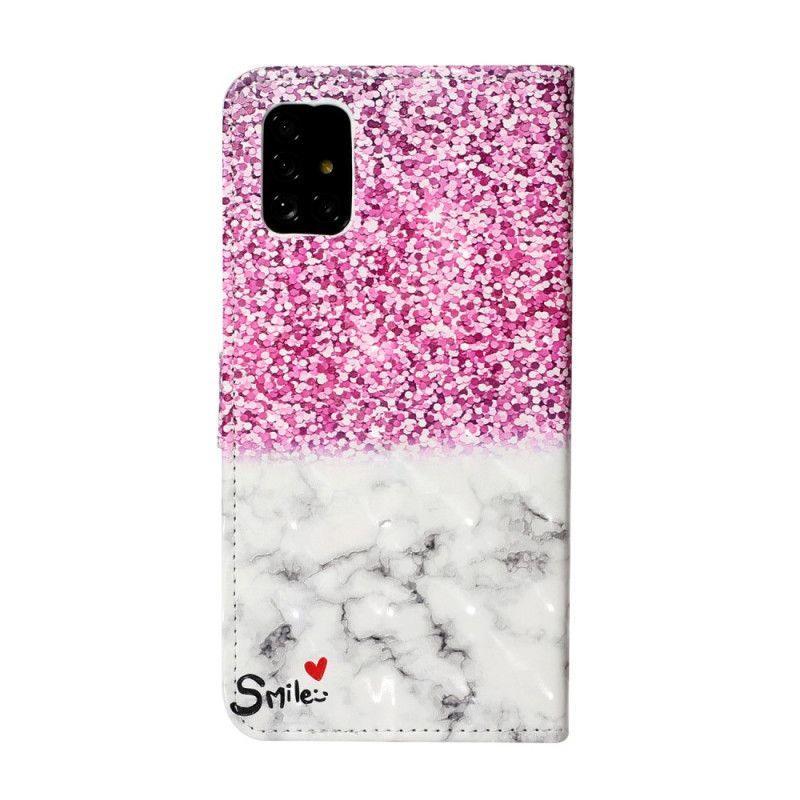 Folio Deksel Samsung Galaxy A51 Glittersmil