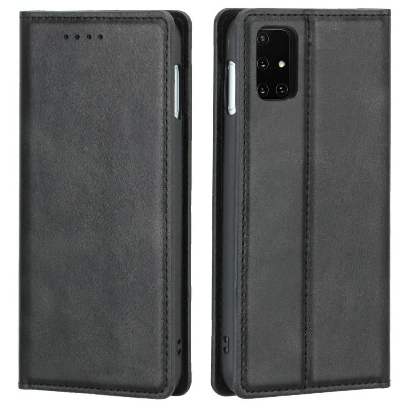 Folio Deksel Samsung Galaxy A51 Svart Mobildeksel Vintage Skinnstil