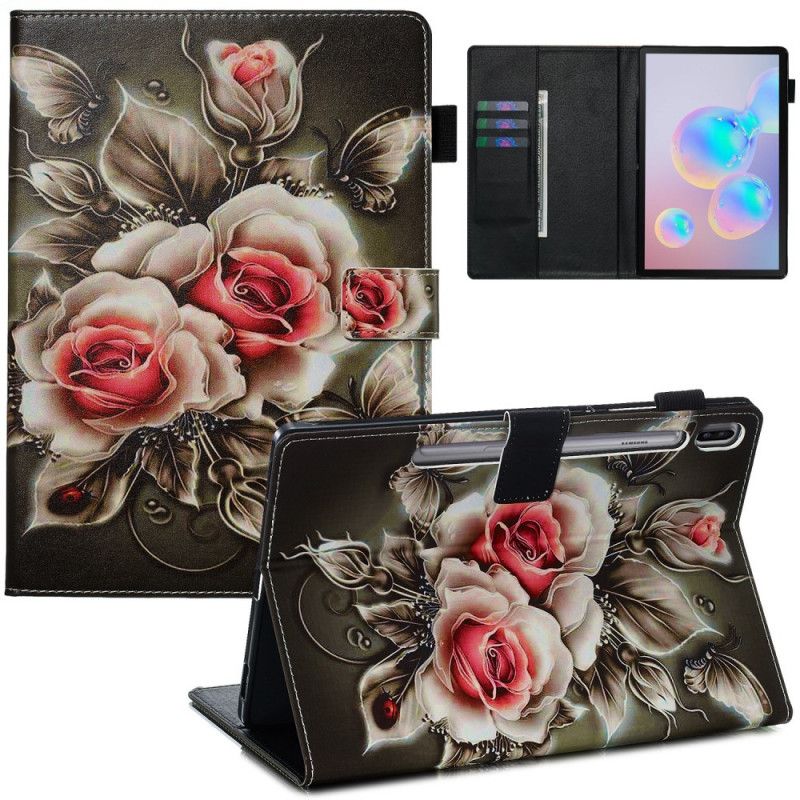 Folio Deksel Samsung Galaxy Tab S6 Blomsterbukett