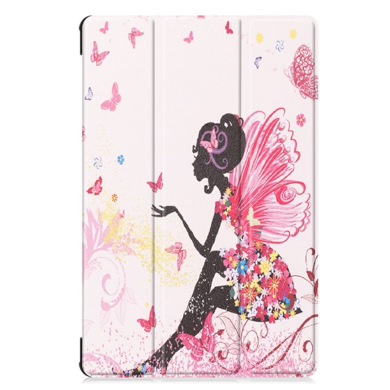 Smart Veske Samsung Galaxy Tab S6 Faux Skinn Blomsterfe