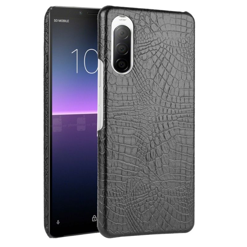 Deksel Sony Xperia 10 II Svart Krokodillehudeffekt