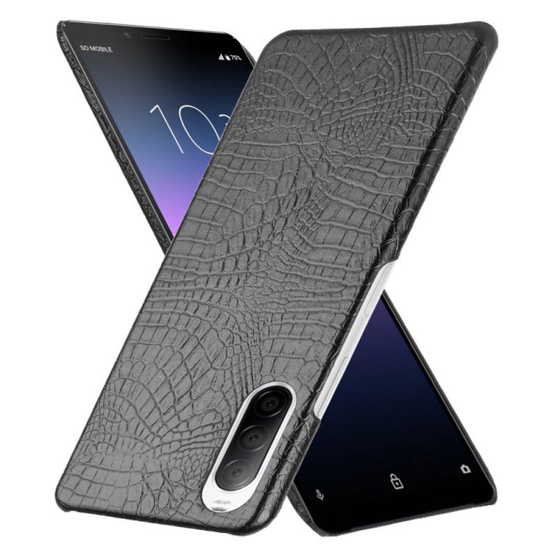 Deksel Sony Xperia 10 II Svart Krokodillehudeffekt