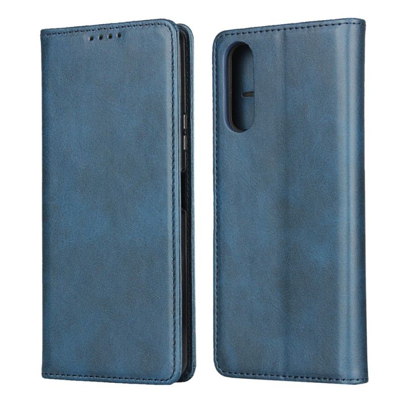 Folio Deksel Sony Xperia 10 II Svart Elegant Delt Skinn