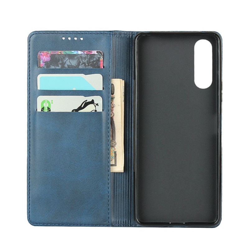 Folio Deksel Sony Xperia 10 II Svart Elegant Delt Skinn