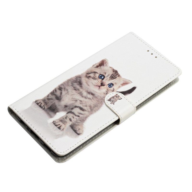 Folio Deksel Til Google Pixel 7A Med Kjede Pen Kattunge Med Stropp