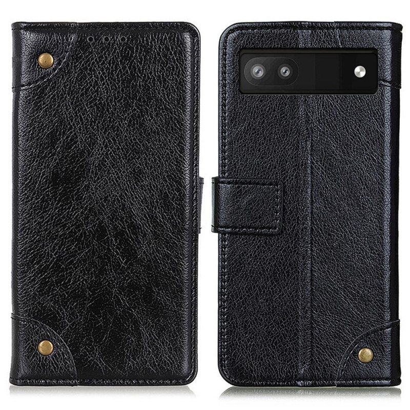 Folio Deksel Til Google Pixel 7A Stil Nappa Leather Vintage Nagler