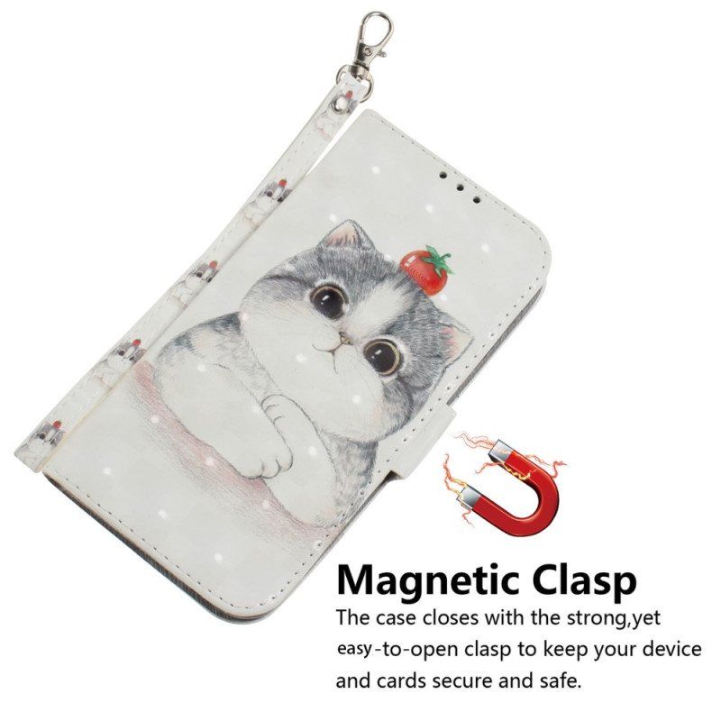 Folio Deksel Til Honor Magic 5 Lite Med Kjede Original Thong Cat