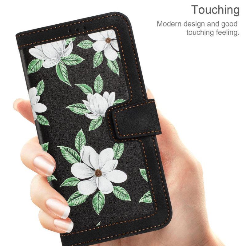 Folio Deksel Til iPhone 15 Pro Max Luksusblomster