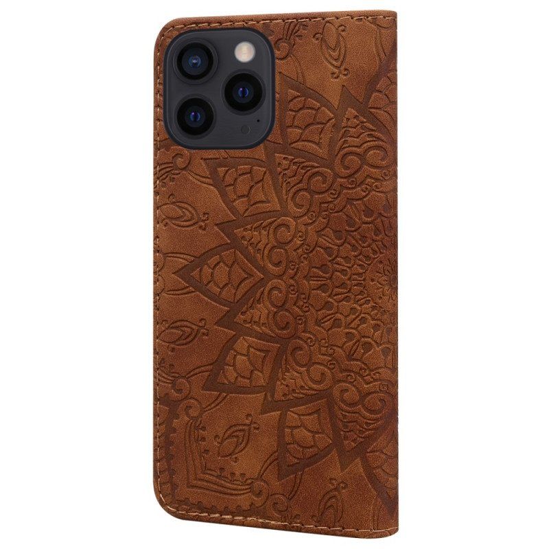 Folio Deksel Til iPhone 15 Pro Max Mandala-trykk