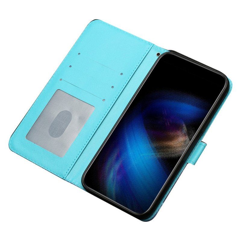 Folio Deksel Til iPhone 15 Pro Med Kjede Never Stop Dreaming 3d Strap