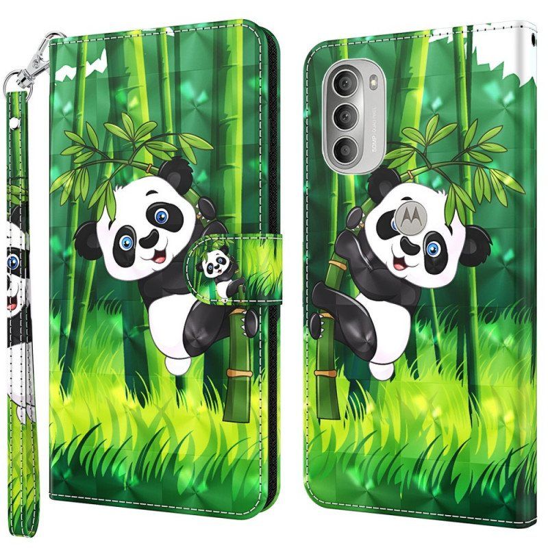 Folio Deksel Til Moto G51 5G Panda Og Bambus