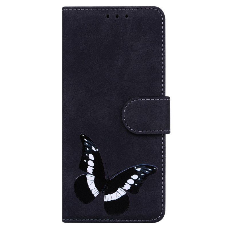 Folio Deksel Til Moto G51 5G Skin-touch Butterfly