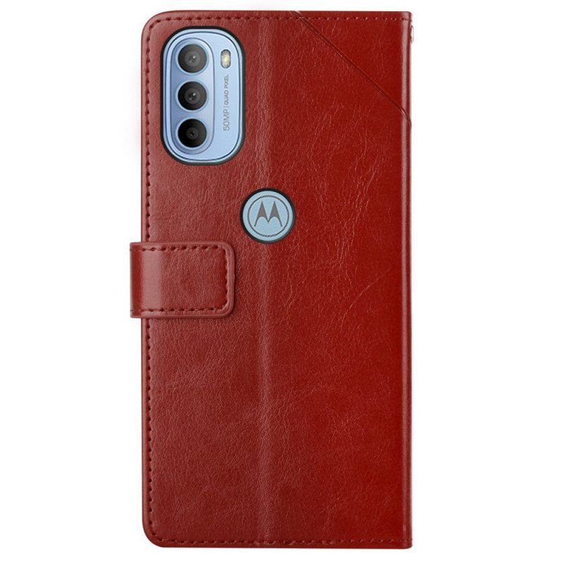 Folio Deksel Til Moto G51 5G Stil Leather Geo Y Design