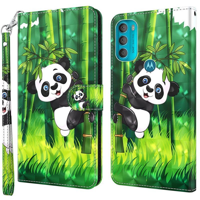 Folio Deksel Til Moto G71 5G Panda Og Bambus