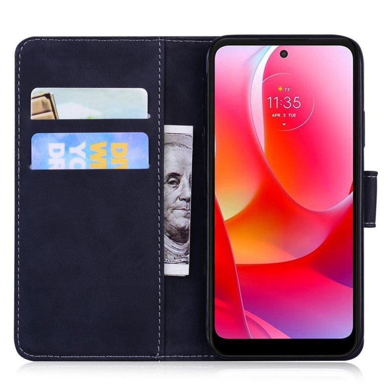 Folio Deksel Til Moto G71 5G Skin-touch Butterfly