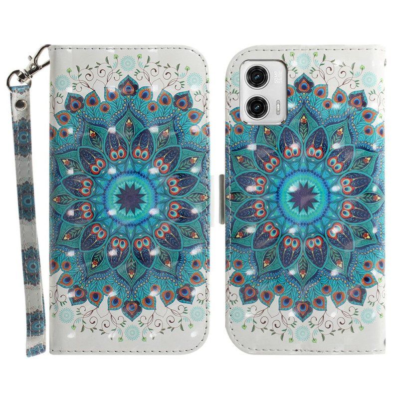 Folio Deksel Til Moto G73 5G Med Kjede Strappy Mandala