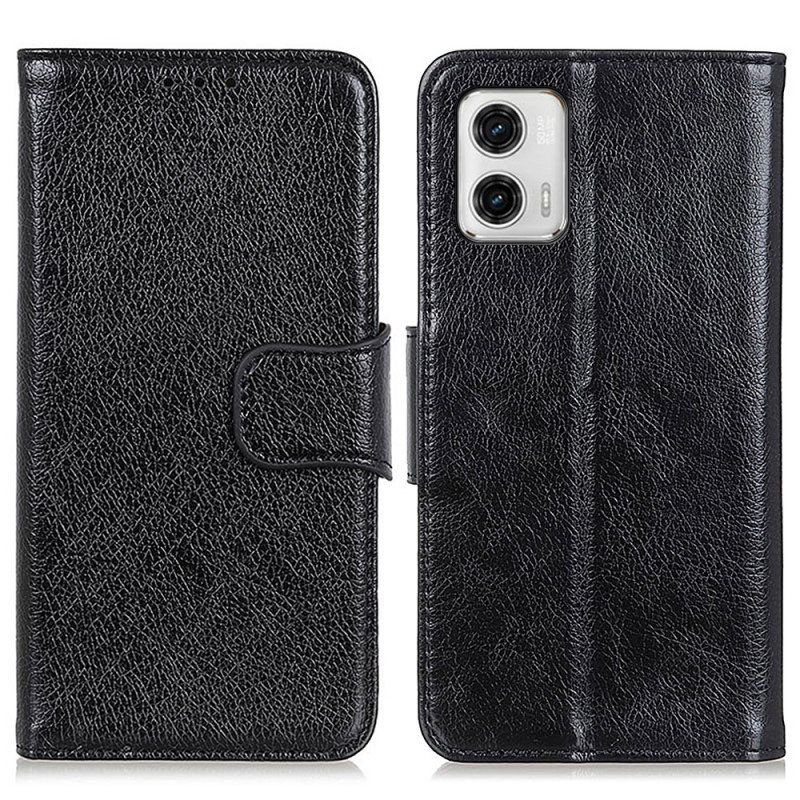 Folio Deksel Til Moto G73 5G Nappa Split Leather