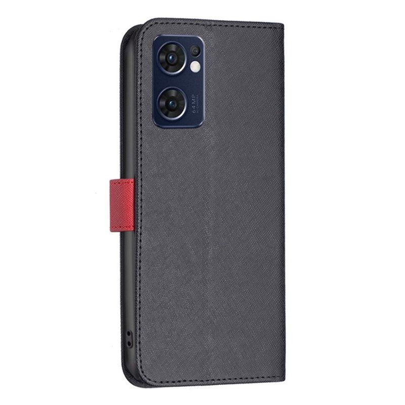 Folio Deksel Til Oppo Find X5 Lite Faux Leather Tetxuré Binfen Farge